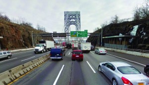 Route 95 in Fort Lee, leading to the George Washington Bridge. Image from Google Maps 