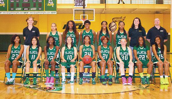 NJCU's Women's Basketball  FRONT ROW (left ro right) : Deseree Johnson, Crystal Torres, Jade Medley, Ashley Vazquez, Alnisa Hernaiz, Mesha Laguerre, Jennifer Kryzinski, Kiana Briggs, Ziyadah Williams.  BACK ROW: Head Coach Amy Mulligan, Brianna Rosario, Bria Smith, Asyra Murchison, Jazz Randall, Jessie Nelson, Assistant Coach Danielle Beam, Assistant Coach Patrick Devaney. Courtesy NJCU Athletics