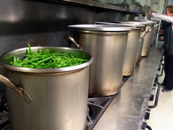 St. John's Soup Kitchen Assistant Manager Barbara Maran checking on the soup.